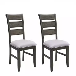 Rustic Brown Slat Back Dining Chairs, Set of 2