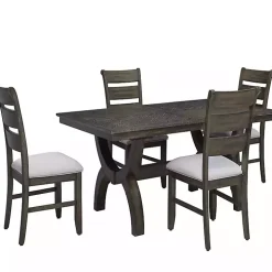 Rustic Brown Slat Back Dining Chairs, Set of 2