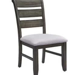 Rustic Brown Slat Back Dining Chairs, Set of 2
