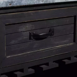 Rustic Galvanized Top Wine Cabinet