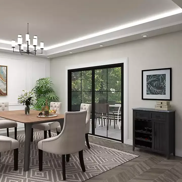 Rustic Galvanized Top Wine Cabinet