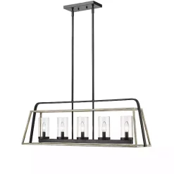 Rustic Gray and Black Open Chandelier