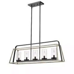 Rustic Gray and Black Open Chandelier