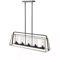 Rustic Gray and Black Open Chandelier