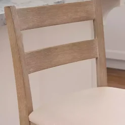 Rustic Graywash Wood Upholstered Counter Stool