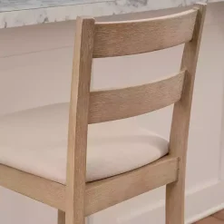 Rustic Graywash Wood Upholstered Counter Stool