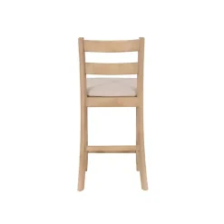 Rustic Graywash Wood Upholstered Counter Stool