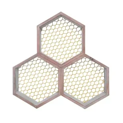 Rustic Honeycomb Wall Shelf