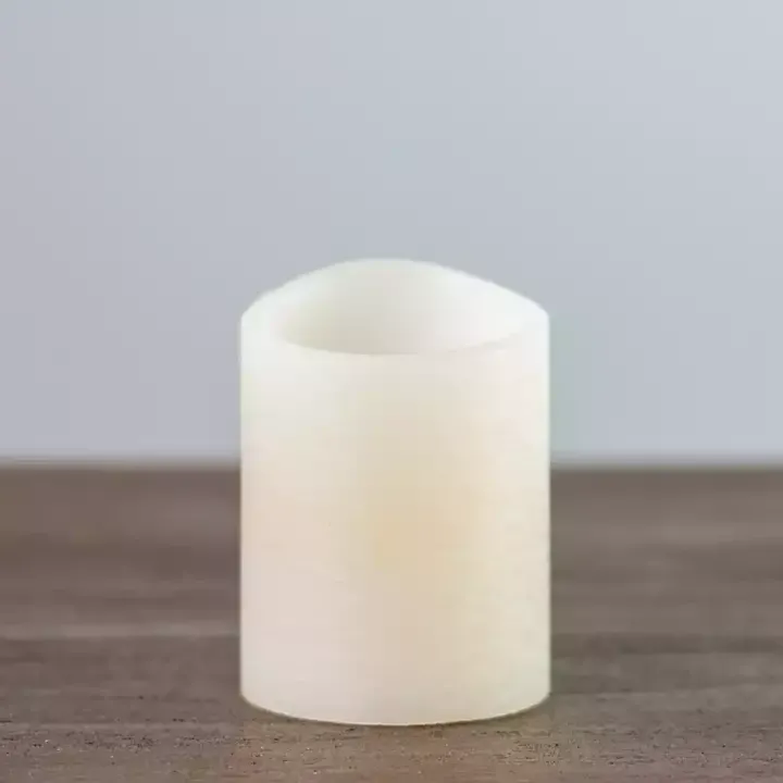 Rustic Ivory LED Pillar Candle, 3x4 in.