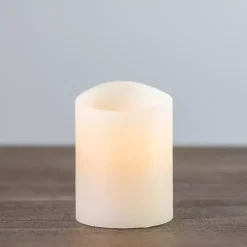 Rustic Ivory LED Pillar Candle, 3x4 in.