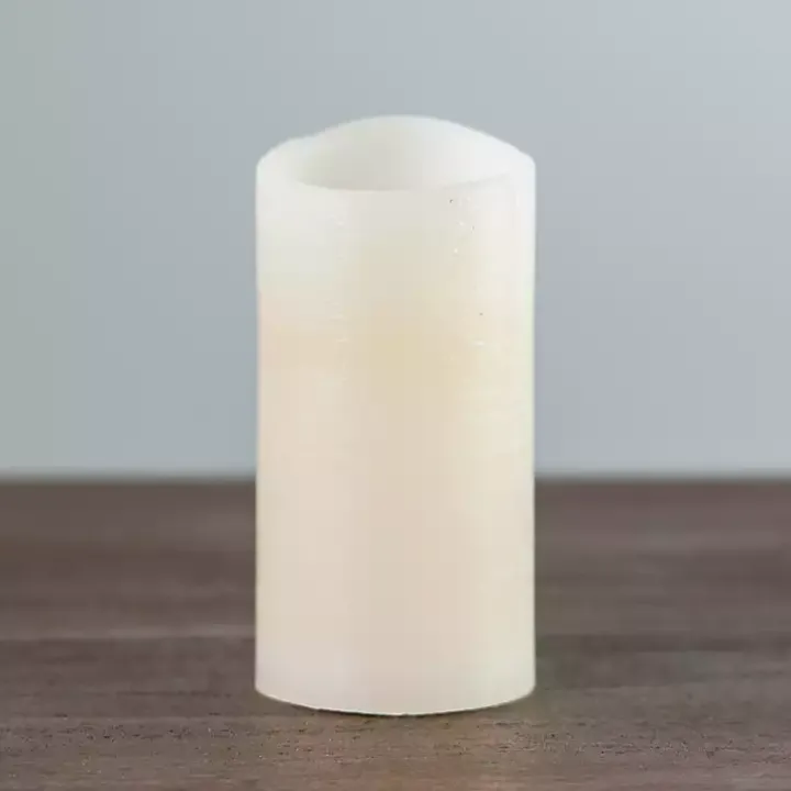 Rustic Ivory LED Pillar Candle, 3x6 in.