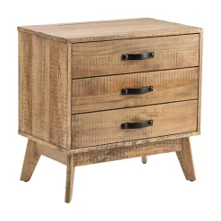 Rustic Medium Brown 3-Drawer Side Table