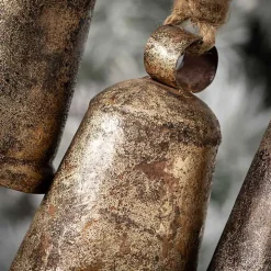 Rustic Metal Bell Ornaments, Set of 3