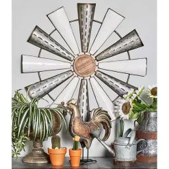 Rustic Metal Windmill Wall Plaque