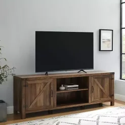 Rustic Oak Barn Door TV Stand