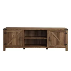Rustic Oak Barn Door TV Stand
