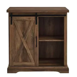 Rustic Oak Sliding Barn Door Cabinet