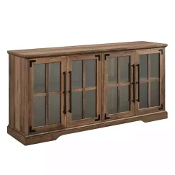 Rustic Oak Window 4-Door TV Stand