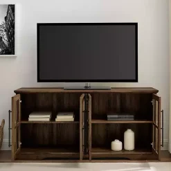 Rustic Oak Window 4-Door TV Stand