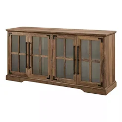 Rustic Oak Window 4-Door TV Stand