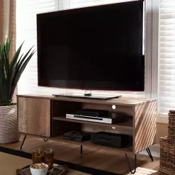 Rustic Oak Wood TV Stand