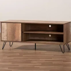 Rustic Oak Wood TV Stand