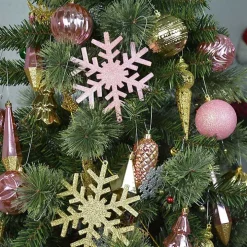 Rustic Pink & Gold 40-pc. Christmas Ornament Set