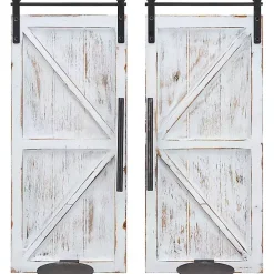 Rustic White Barn Door Sconces, Set of 2