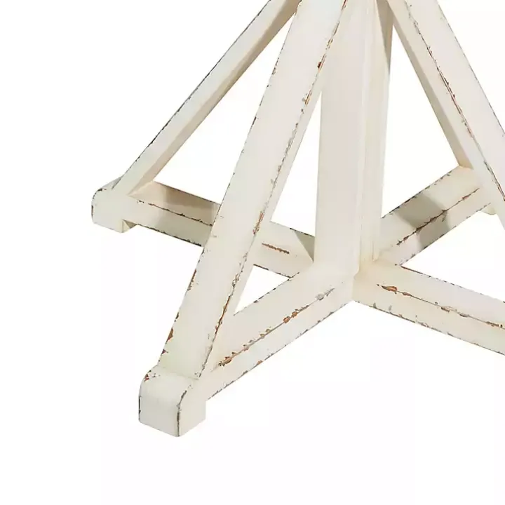 Rustic White Hourglass Side Table