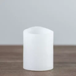 Rustic White LED Pillar Candle, 3x4 in.