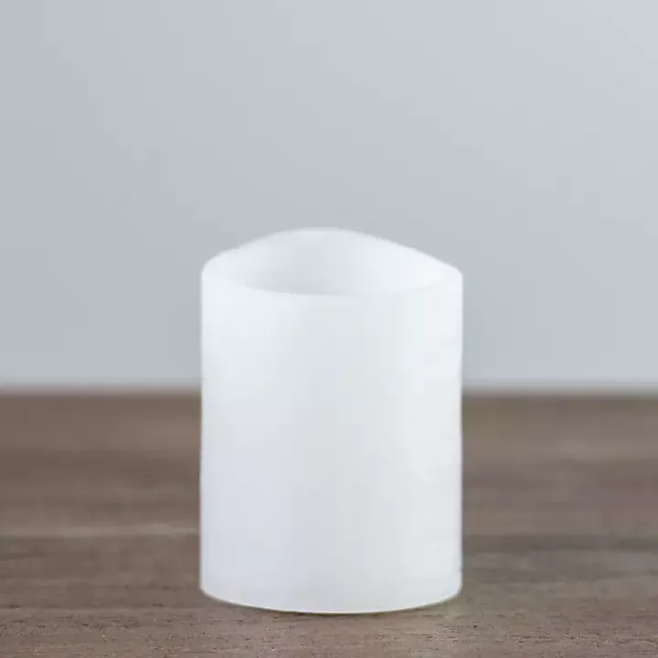 Rustic White LED Pillar Candle, 3x4 in.