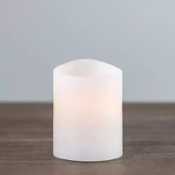 Rustic White LED Pillar Candle, 3x4 in.