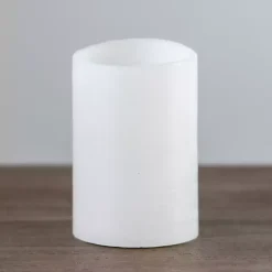 Rustic White LED Pillar Candle, 4x6 in.