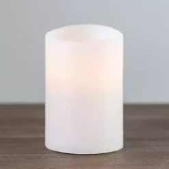 Rustic White LED Pillar Candle, 4x6 in.