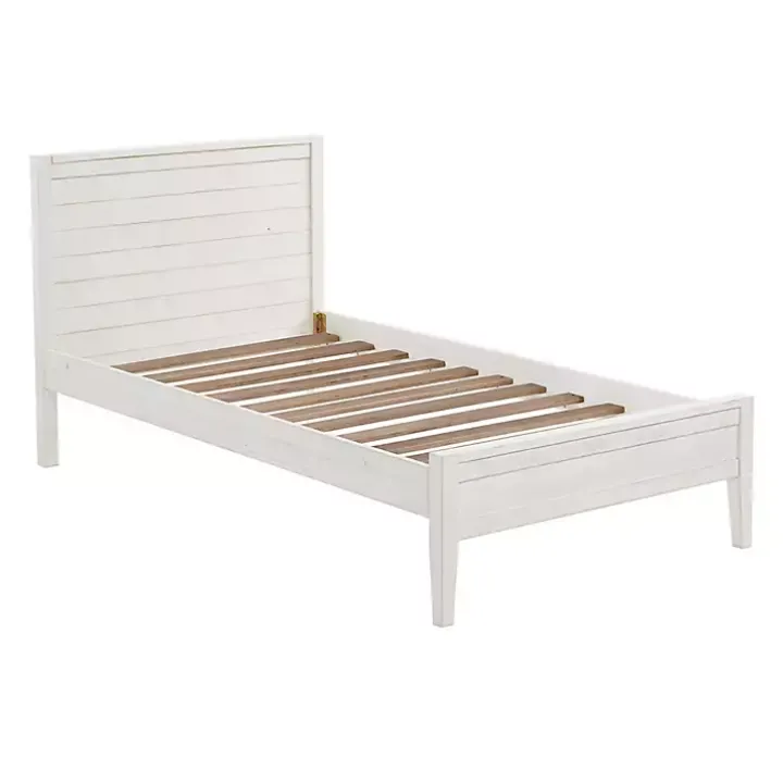 Rustic White Pine Panel Twin Bed Frame