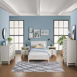 Rustic White Pine Panel Twin Bed Frame