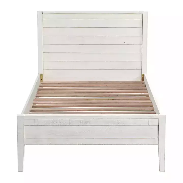 Rustic White Pine Panel Twin Bed Frame