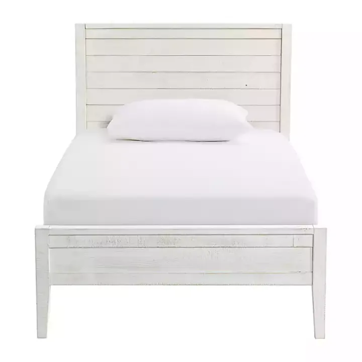 Rustic White Pine Panel Twin Bed Frame