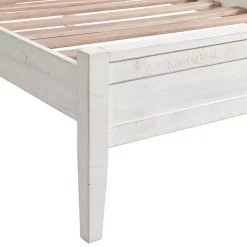 Rustic White Pine Panel Twin Bed Frame