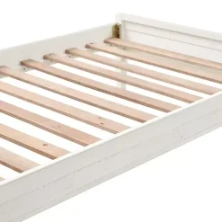 Rustic White Pine Panel Twin Bed Frame