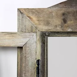 Rustic Wooden Dual Window Shutter Wall Mirror
