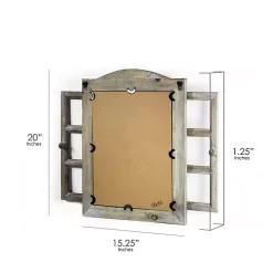 Rustic Wooden Dual Window Shutter Wall Mirror