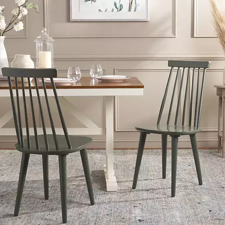 Sage Green Burris Dining Chairs, Set of 2