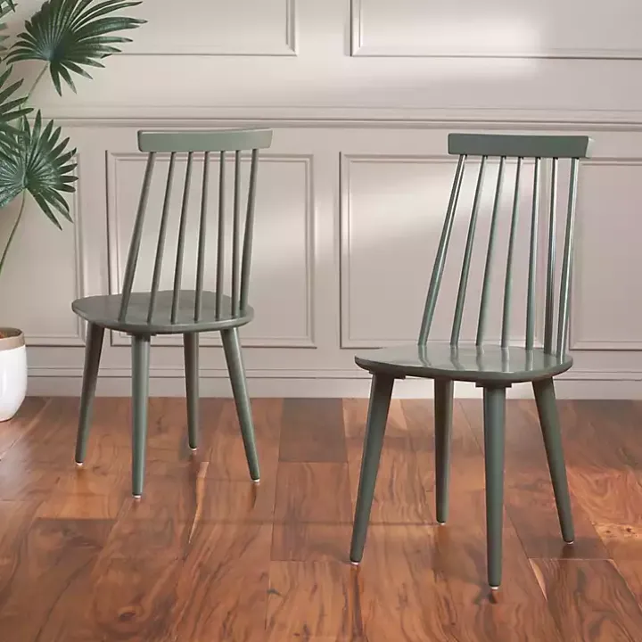 Sage Green Burris Dining Chairs, Set of 2