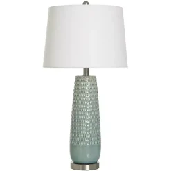 Sage Green Ceramic Dimpled Table Lamp
