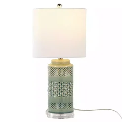 Sage Green Geometric Table Lamps, Set of 2