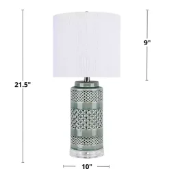 Sage Green Geometric Table Lamps, Set of 2