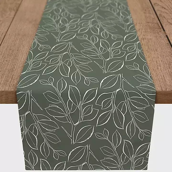 Sage Leaves Table Runner, 72 in.