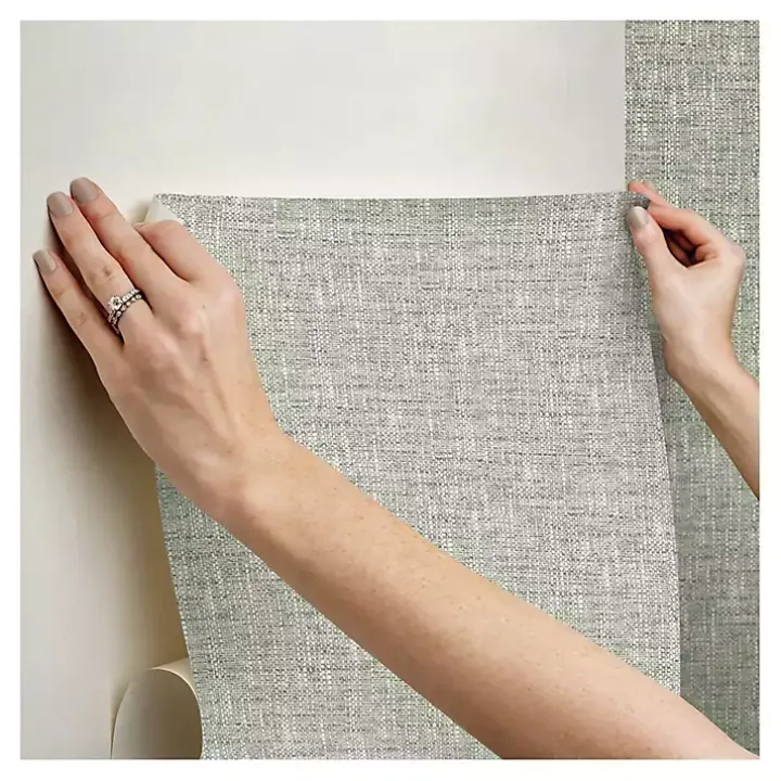 Sage Textured Poplin Peel & Stick Wallpaper