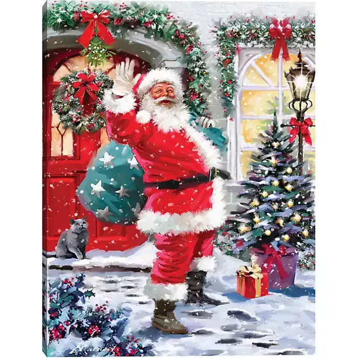 Saint Nick with Presents Christmas Wall Art Print